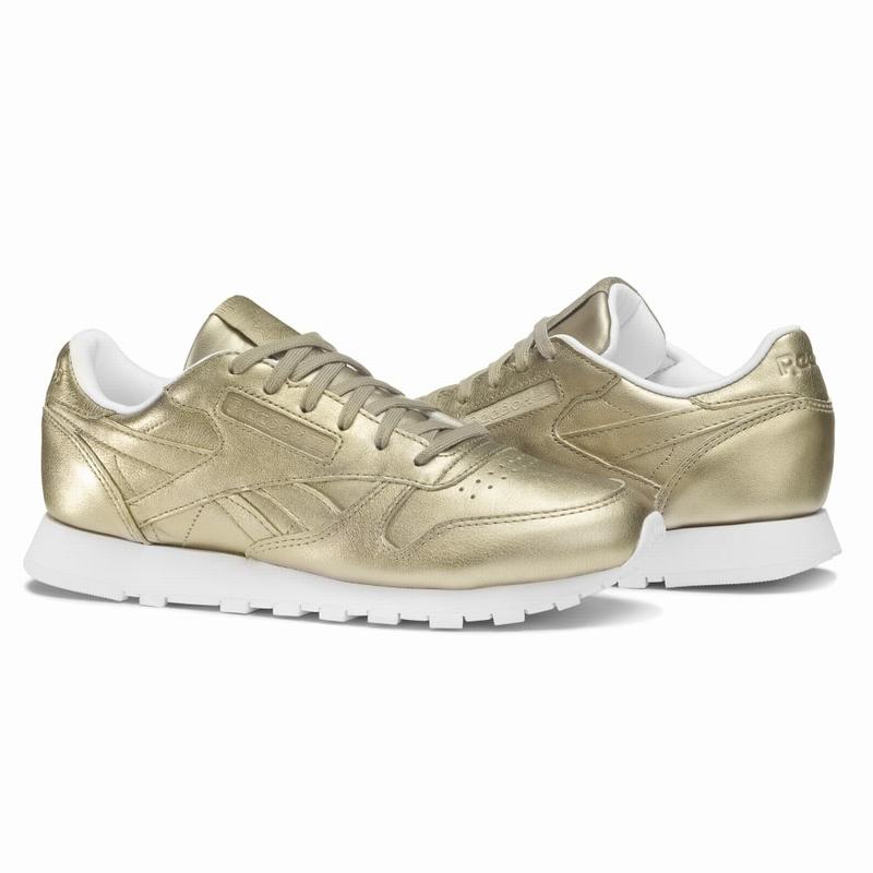 Reebok Classic Leather Melted Metals Tenisky Damske - Zlate/Biele ZD1006UA